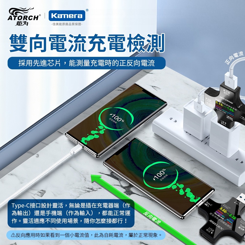ATORCH 炬為 電壓電流功率 測試儀 PD快充 十字型 充電監測 充電器檢測儀 支援多種協議 彩色螢幕 (UC96)-細節圖5