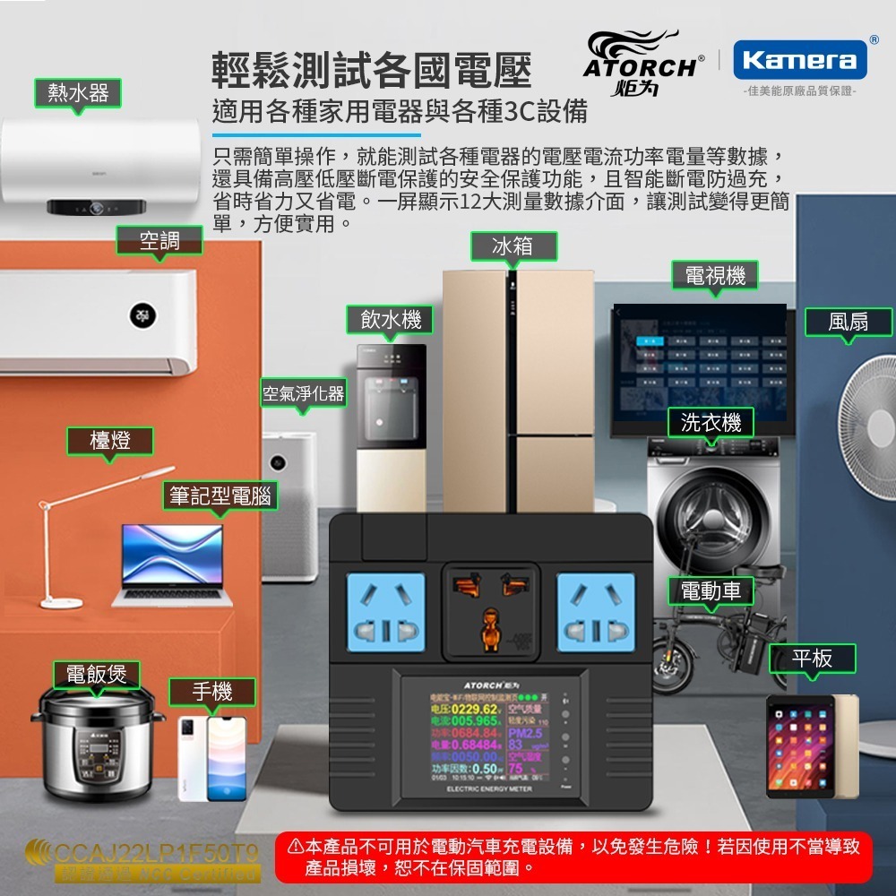 ATORCH 炬為 JL24WB AC 電壓 電流 功率 測試儀 數據顯示 (電能寶-WiFi版)-細節圖6