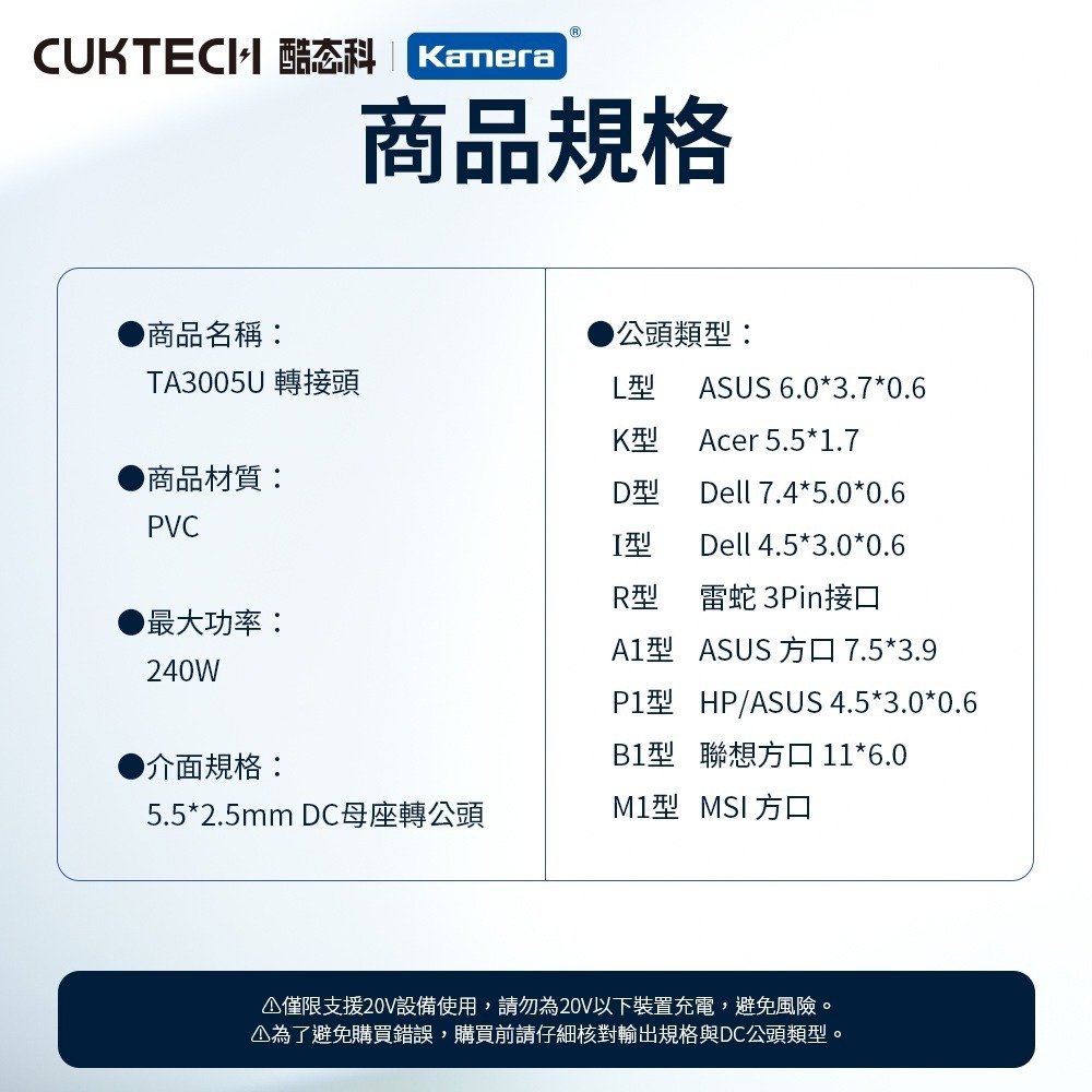 CUKTECH 酷態科 筆電轉接頭 300W 桌面充電器 30號超級電能站Ultra 充電器 TA3005U 電競-細節圖3