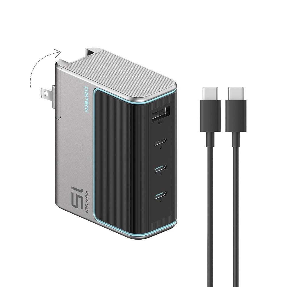 CUKTECH 酷態科 140W GaN 15號氮化鎵 PD快充 充電器 3C1A 附充電線 AD1404US-規格圖9