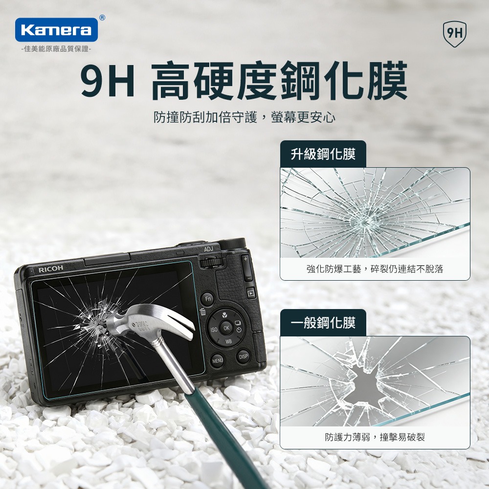 Kamera 9H 鋼化玻璃保護貼 2.5D 弧邊 Ricoh GR IV 專用 螢幕保護貼 疏水疏油 高清透明-細節圖5