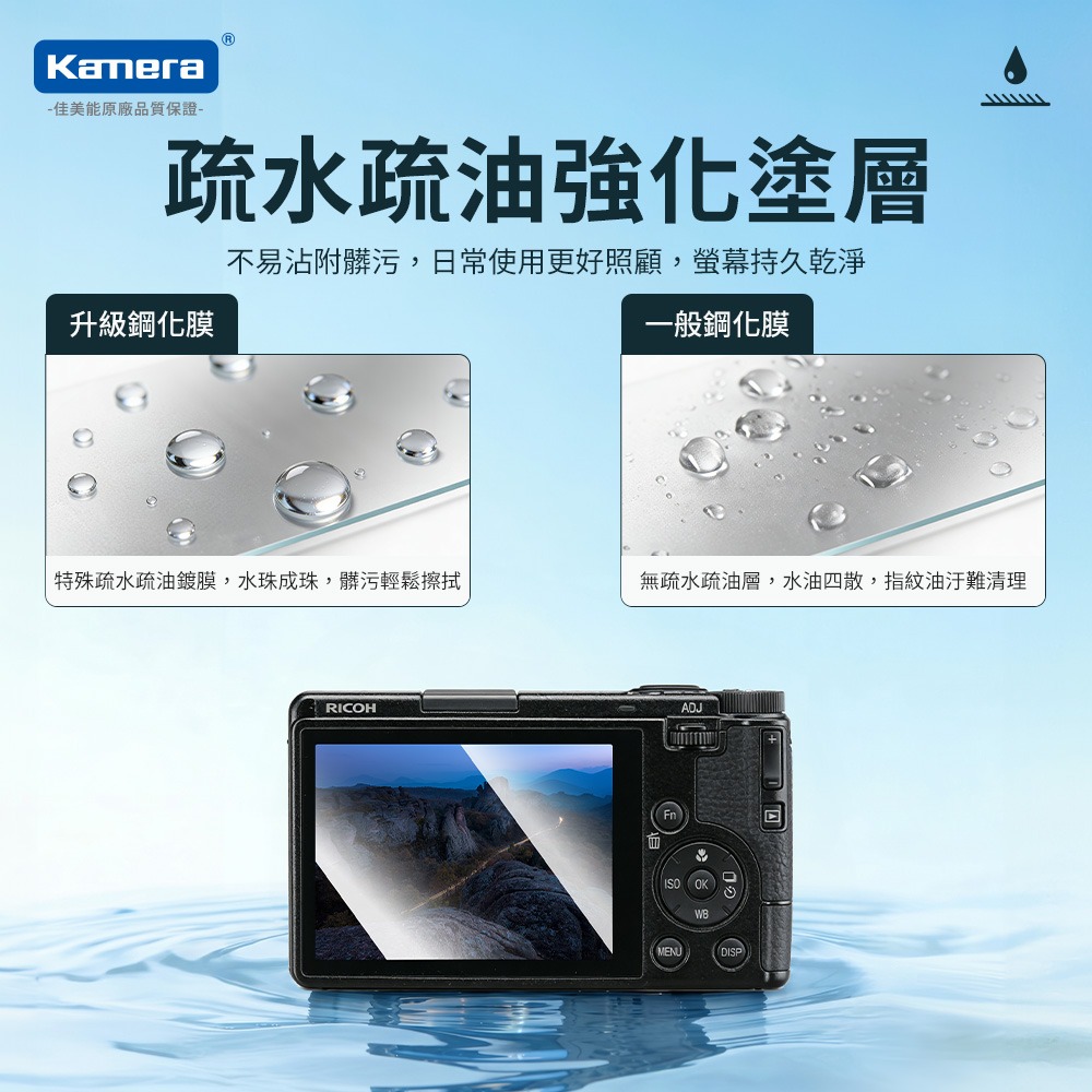 Kamera 9H 鋼化玻璃保護貼 2.5D 弧邊 Ricoh GR IV 專用 螢幕保護貼 疏水疏油 高清透明-細節圖6