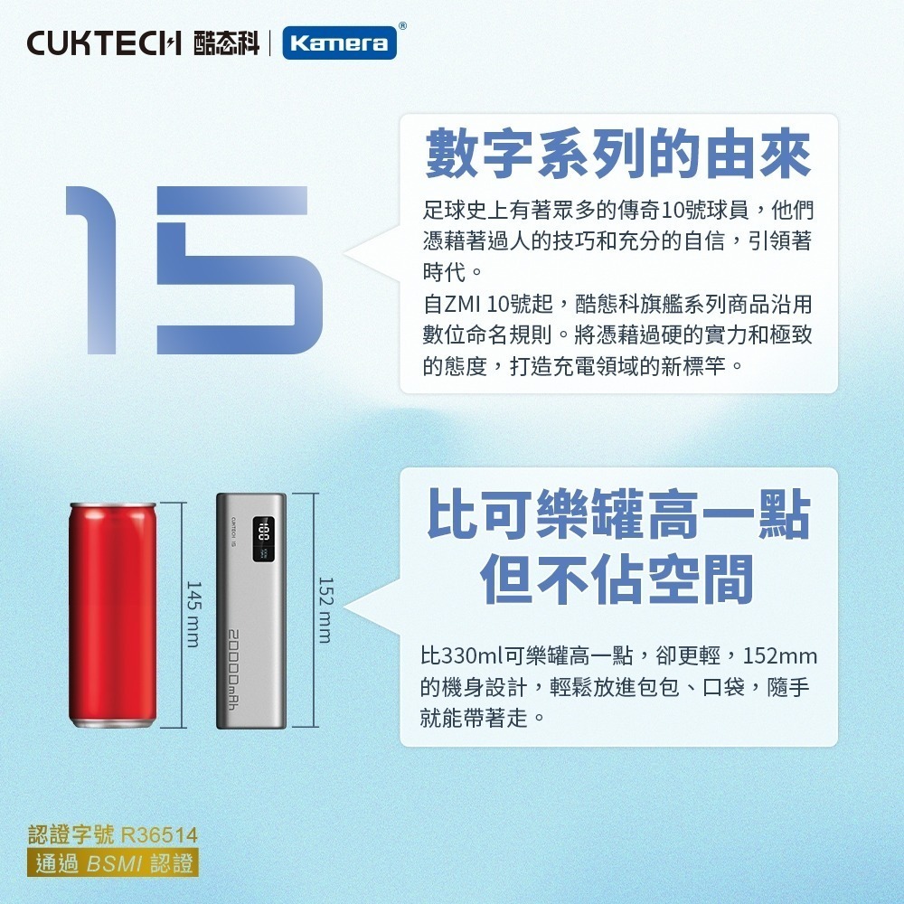 【CCC+BSMI認證】CUKTECH 酷態科 15號SE 100W 行動電源 可充筆電 20000mAh PB200-細節圖3