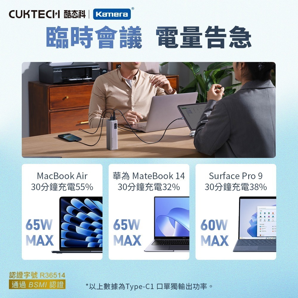 【CCC+BSMI認證】CUKTECH 酷態科 15號SE 100W 行動電源 可充筆電 20000mAh PB200-細節圖6