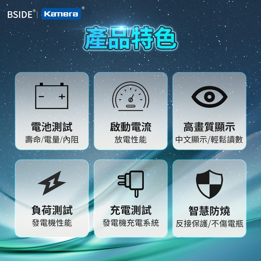 BSIDE 彼賽 多功能 蓄電池 檢測儀 (Q11) 中文介面 適用測試多款蓄電池 防燒保護 內阻檢測 電量檢測 電壓檢-細節圖2