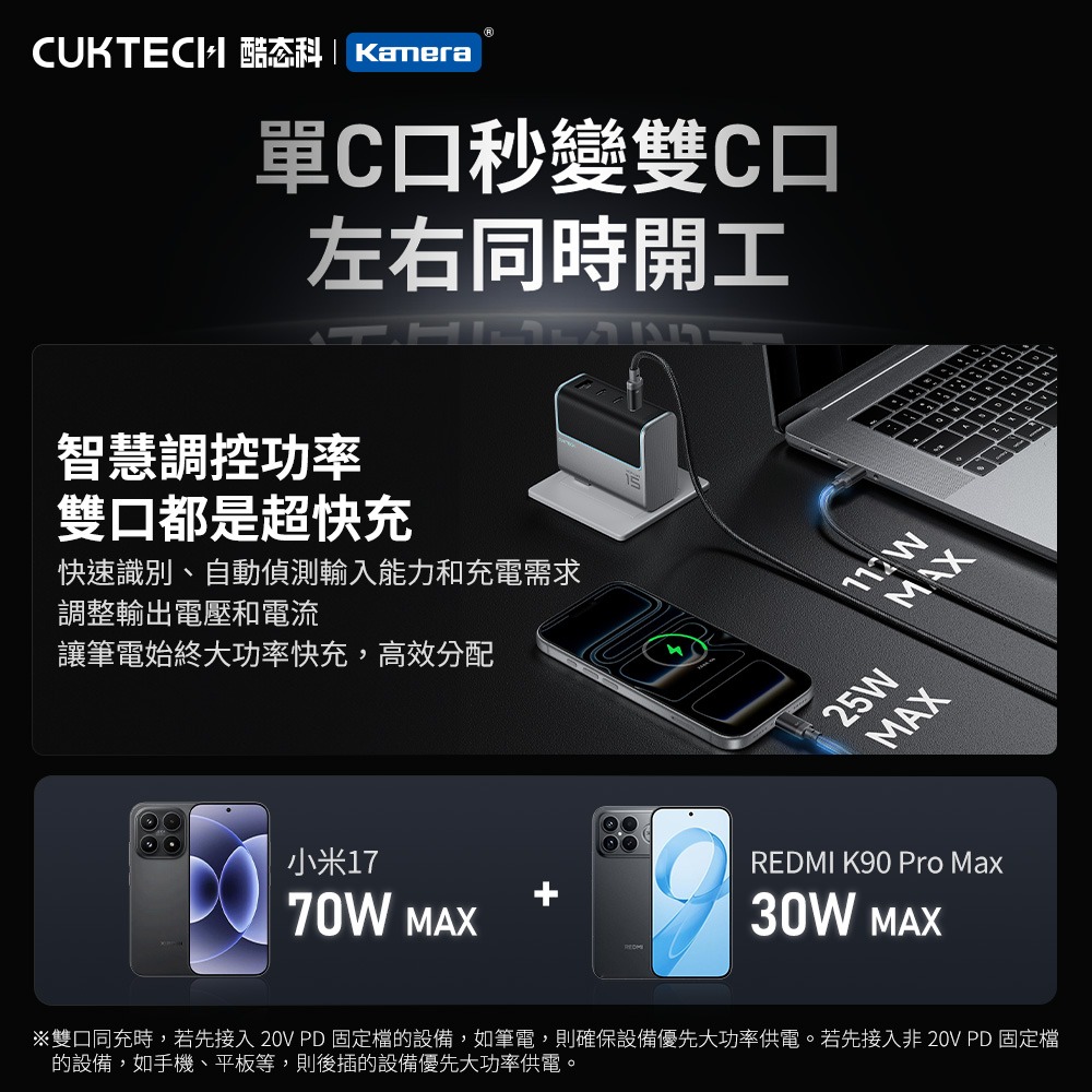 CUKTECH 酷態科 10號 PLUS 140W 二合一編織協議轉換線 C2C615 PD3.1 快充線 150cm-細節圖8