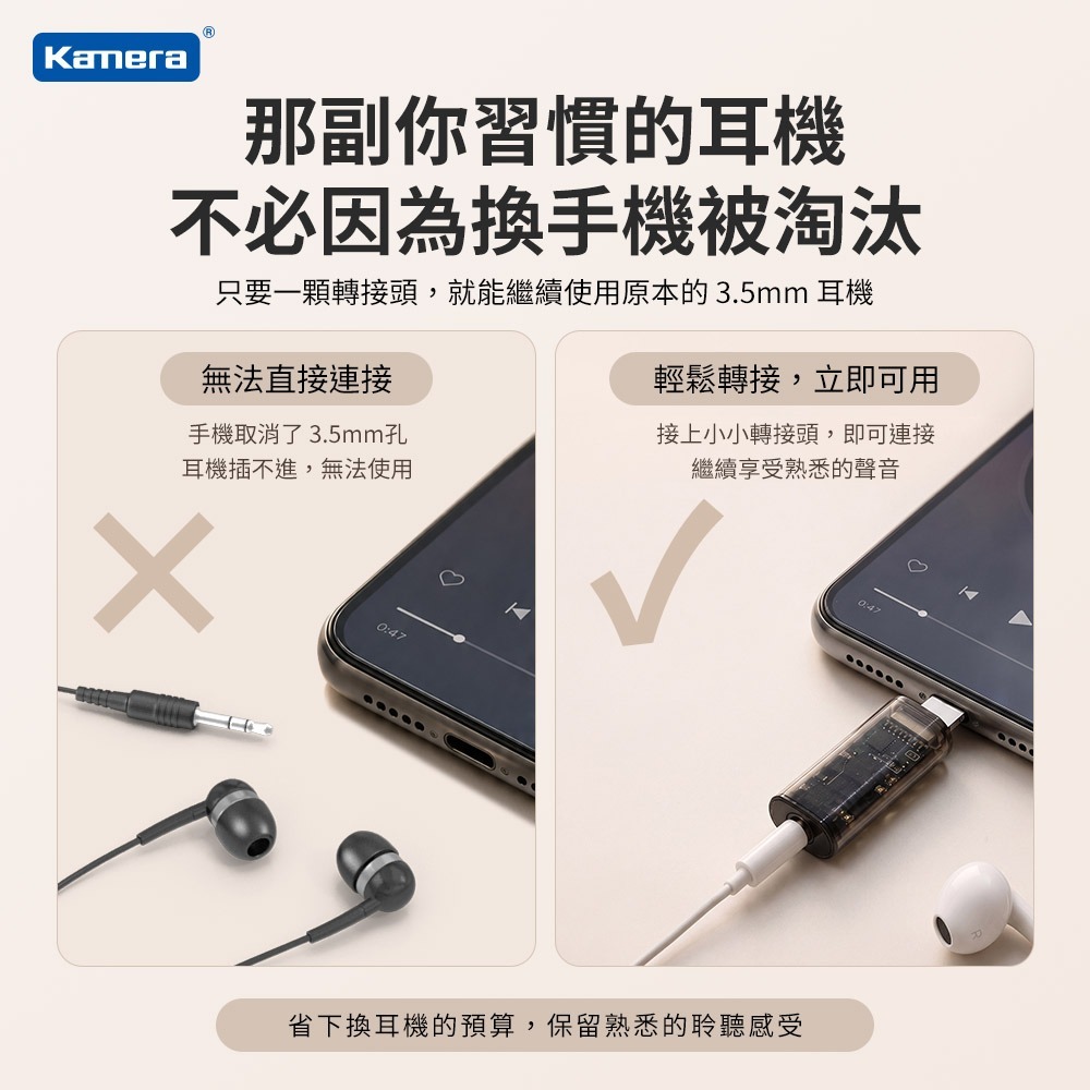 (2入)Kamera 3.5mm 轉 Lightning 耳機轉接頭 3.5F/LM-TMH 蘋果 音訊解碼 輕巧防丟-細節圖2