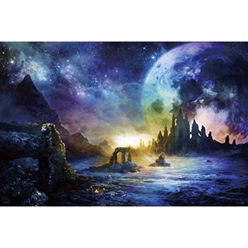 <專屬拼圖屋> （現貨）日本 Yanoman 黑暗之光 夜光 極光 星空 1000片 拼圖 10-1357-細節圖2