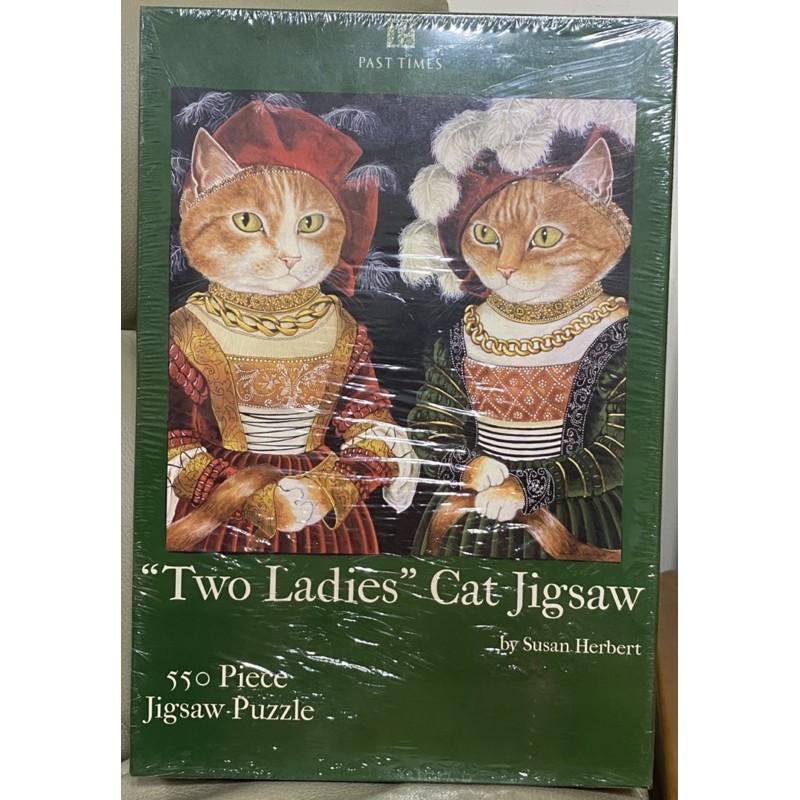 <專屬拼圖屋>英國 絕版 兩隻貓  裝扮 淑女Susan Herbert 550片 拼圖-細節圖2