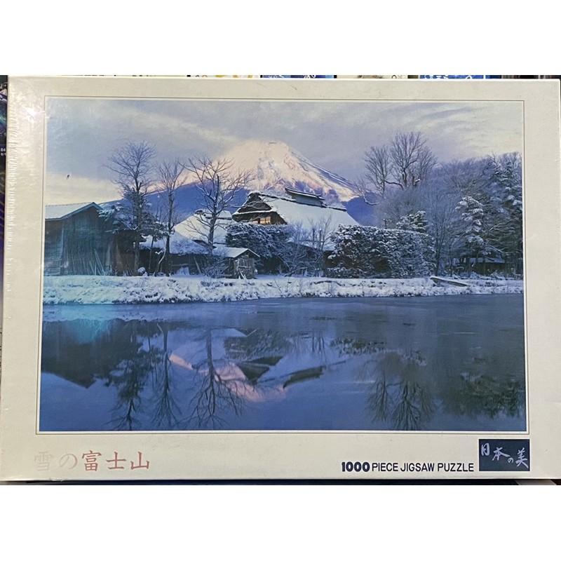 日本 絕版 赤富士 富士山 雪景 1000片 拼圖