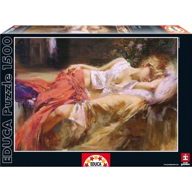<專屬拼圖屋> (絕版) Educa 油畫 睡美人 Pino Daeninm Day Deam 1500片 拼圖-細節圖2