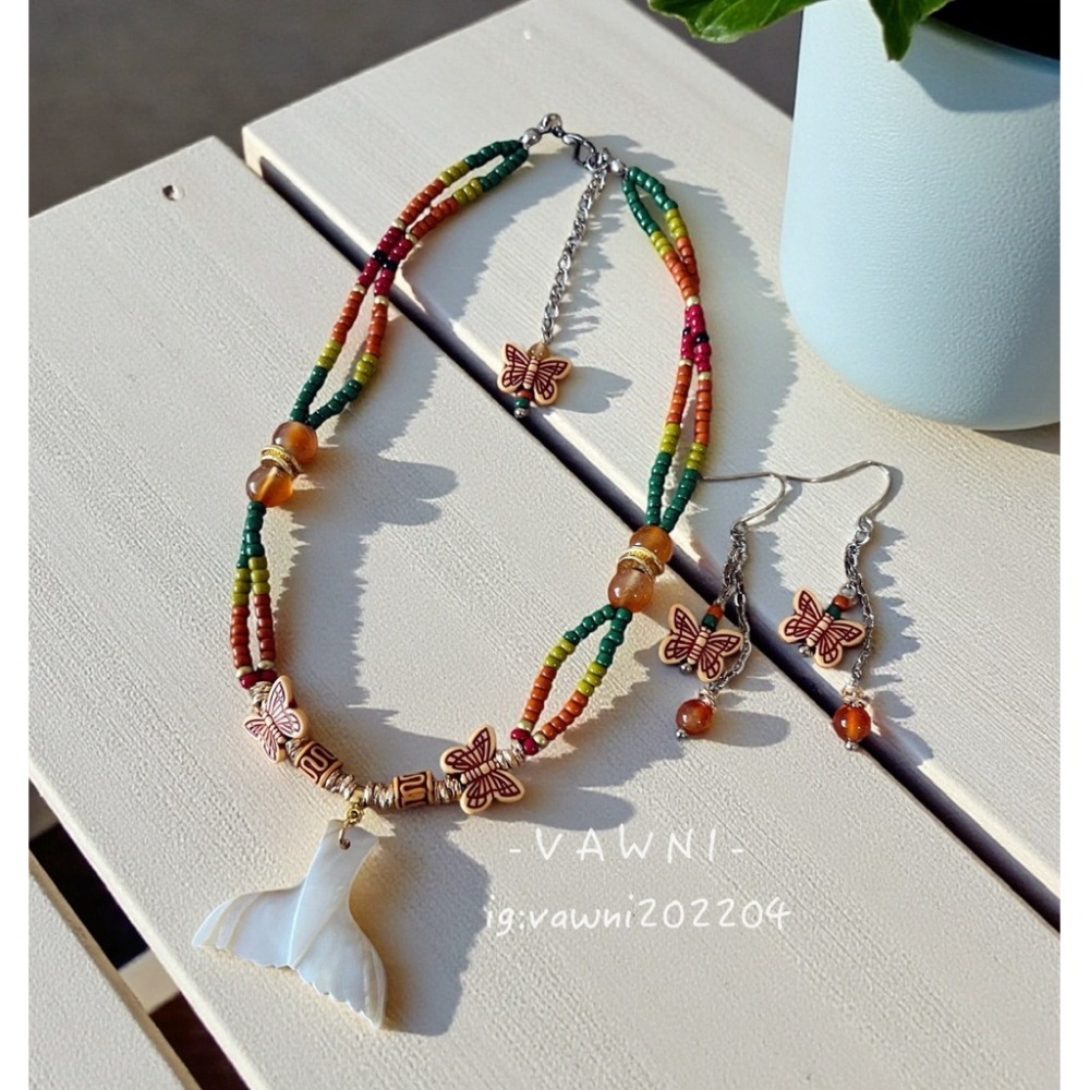 [  V A W N I • 梵馜 ］原民風彩蝶之尾・貝角項鍊NO.1141111-細節圖2