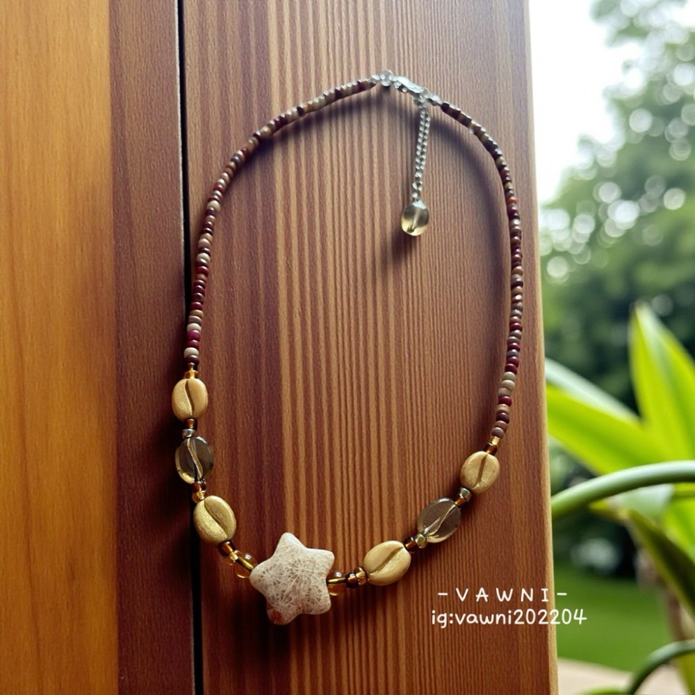 [  V A W N I • 梵馜 ］珊瑚玉星星項鍊 NO.1141022-細節圖2