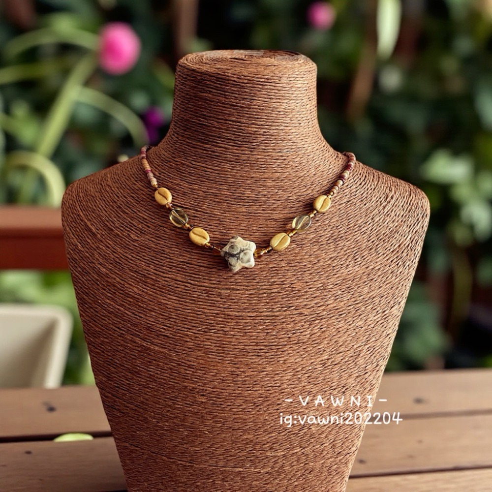 [  V A W N I • 梵馜 ］珊瑚玉星星項鍊 NO.1141022-規格圖2