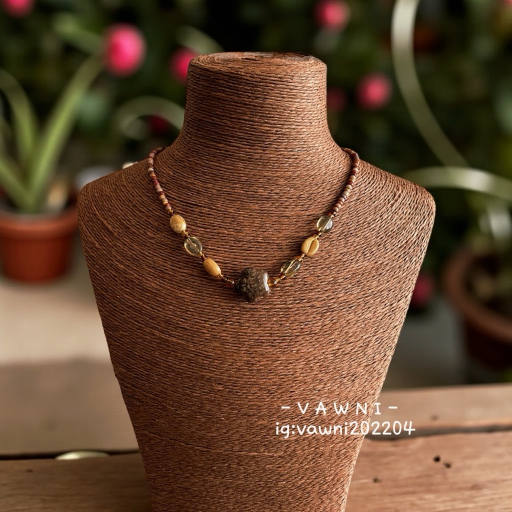 [  V A W N I • 梵馜 ］珊瑚玉星星項鍊 NO.1141022-規格圖2