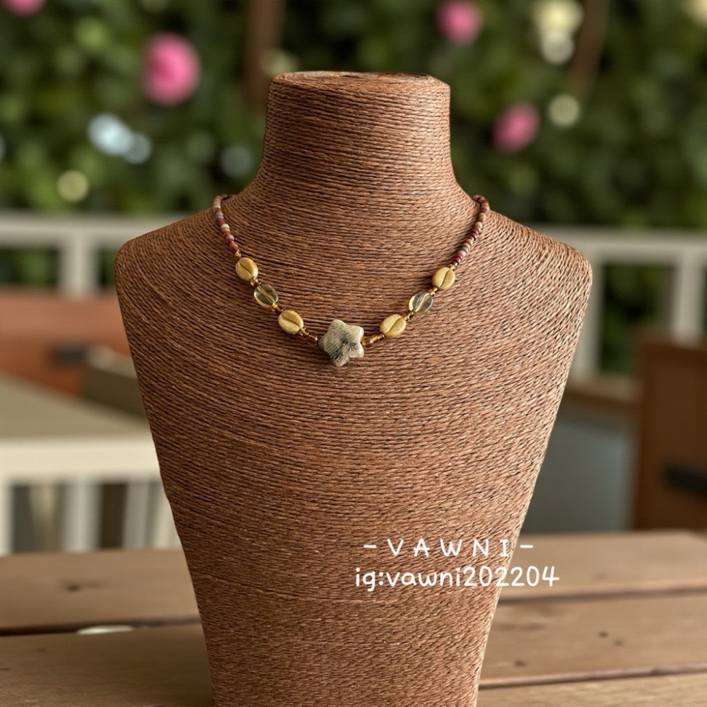 [  V A W N I • 梵馜 ］珊瑚玉星星項鍊 NO.1141022-規格圖2