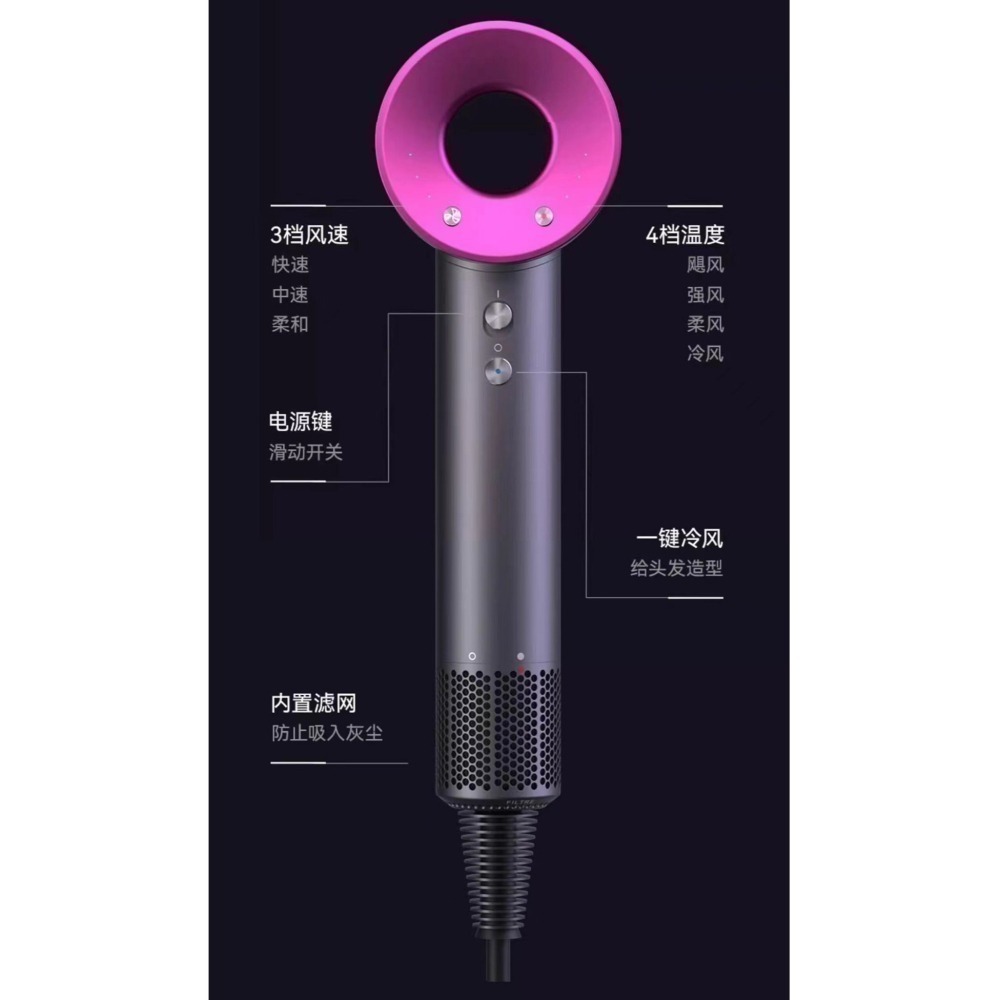 台灣現貨 ＂破盤促銷衝流量＂｜【沙龍級】負離子 恆溫 無葉吹風機 便攜 旅行 多色可選｜3分速乾 單嘴 五風嘴-細節圖3