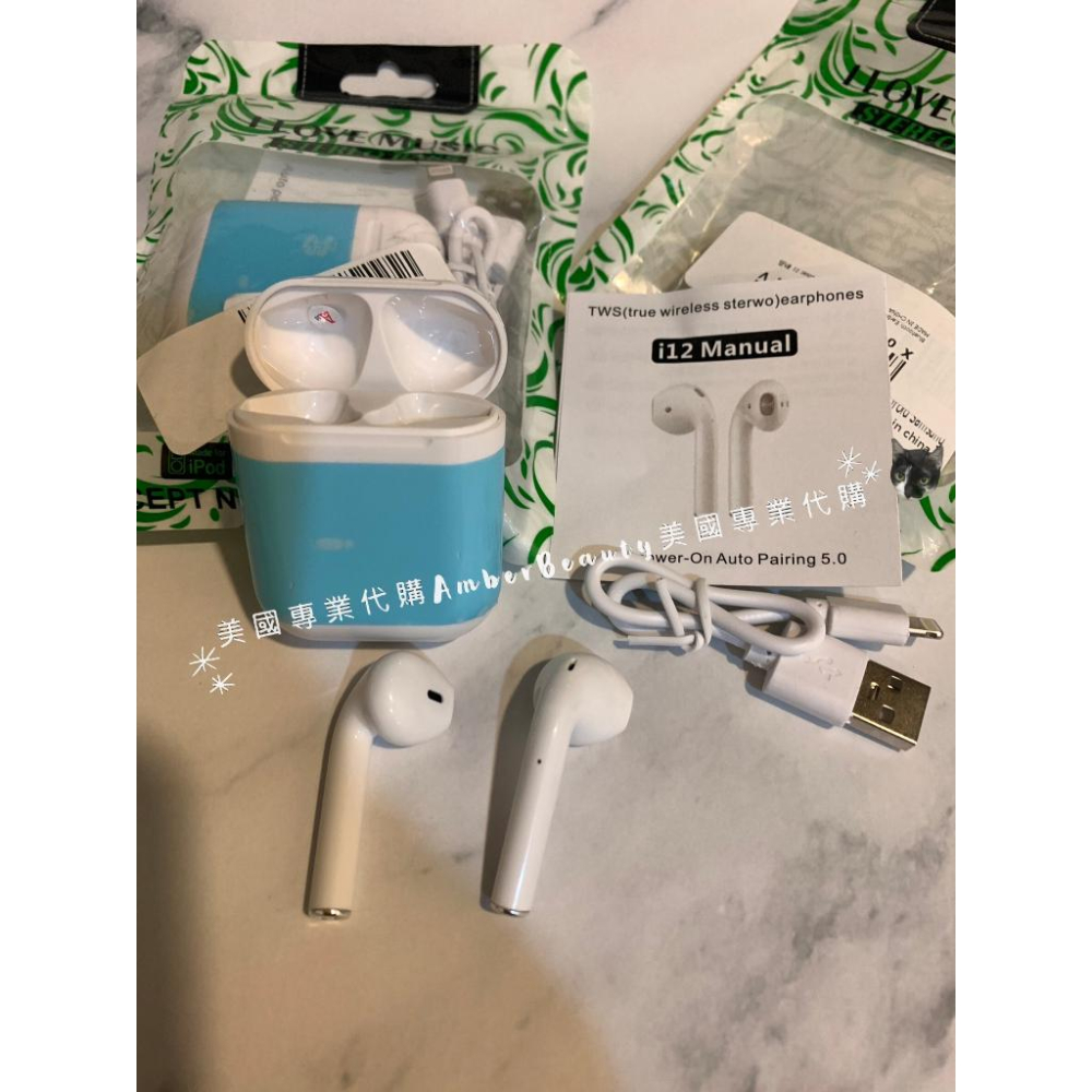 【美國直購正品 現貨在台免等】i12 TWS 超迷你 無線 藍芽耳機 觸控 降噪耳機 運動耳機 立體聲 HIFI音效-細節圖2