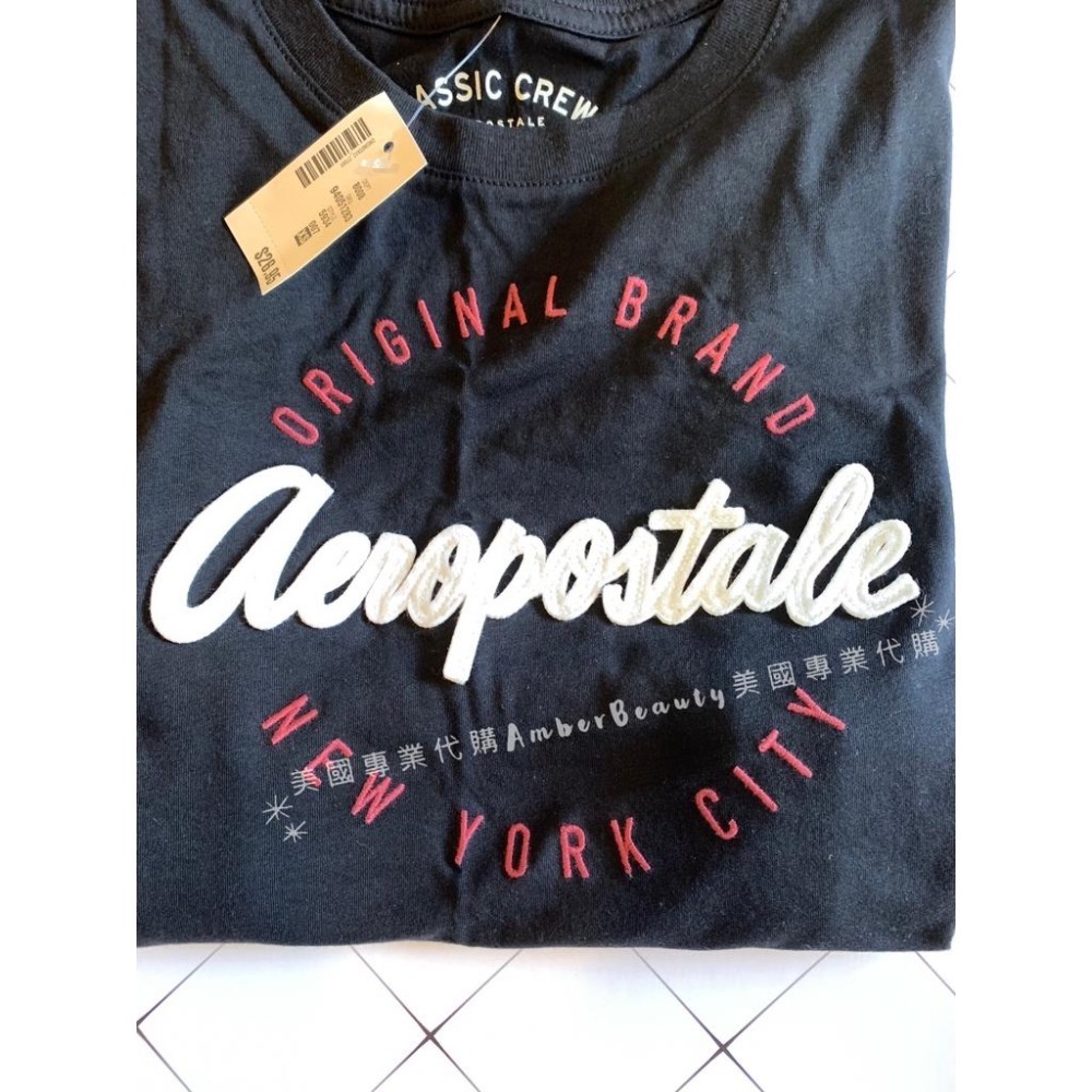 【美國直購 正品現貨】MISHIANA  AEROPOSTALE 女生 棉質 圓領 短袖 T恤 logo 拼布-細節圖4