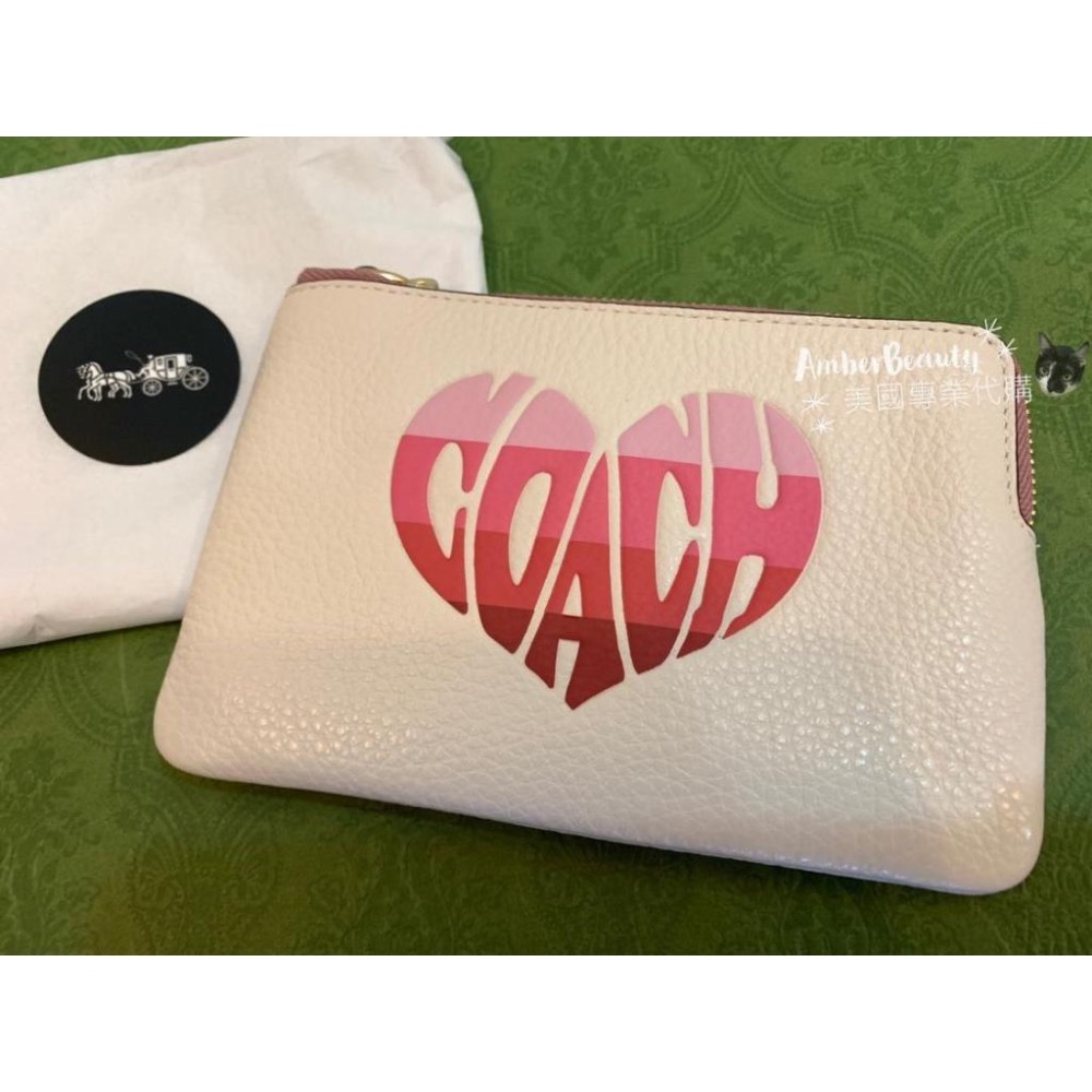 【美國正品現貨】coach 蔻馳 零錢包 手拿包小單層 手腕包 皮夾 經典款 皮革 馬車 送禮 聖誕節 女朋友 交換禮物-細節圖2