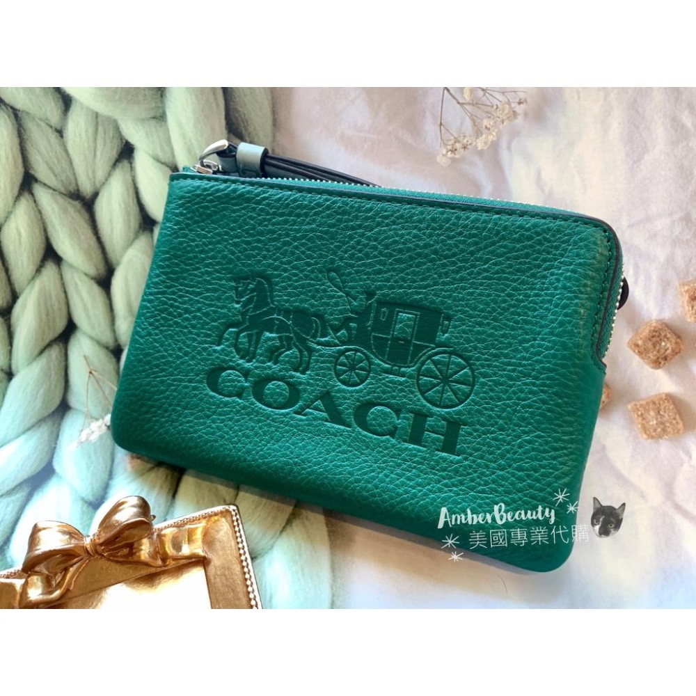 【美國正品現貨】coach 蔻馳 零錢包 手拿包小單層 手腕包 皮夾 經典款 皮革 馬車 送禮 聖誕節 女朋友 交換禮物-細節圖3