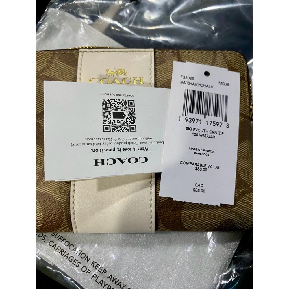 【美國正品現貨】coach 蔻馳 零錢包 手拿包小單層 手腕包 皮夾 經典款 皮革 馬車 送禮 聖誕節 女朋友 交換禮物-細節圖9