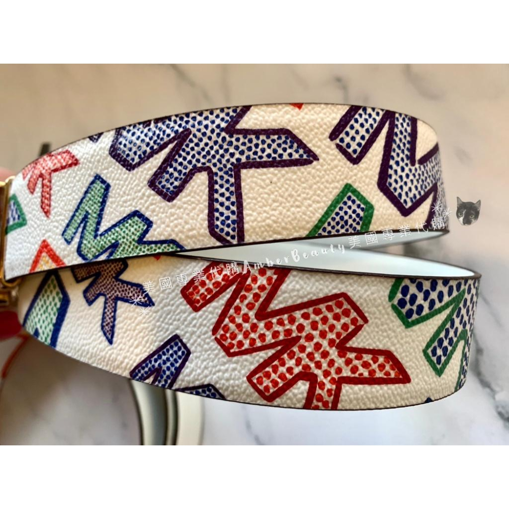 【美國直購正品】Michael Kors 滿版 可翻轉雙面皮帶 MK 美國代購 送禮 情人節 送女友-細節圖4