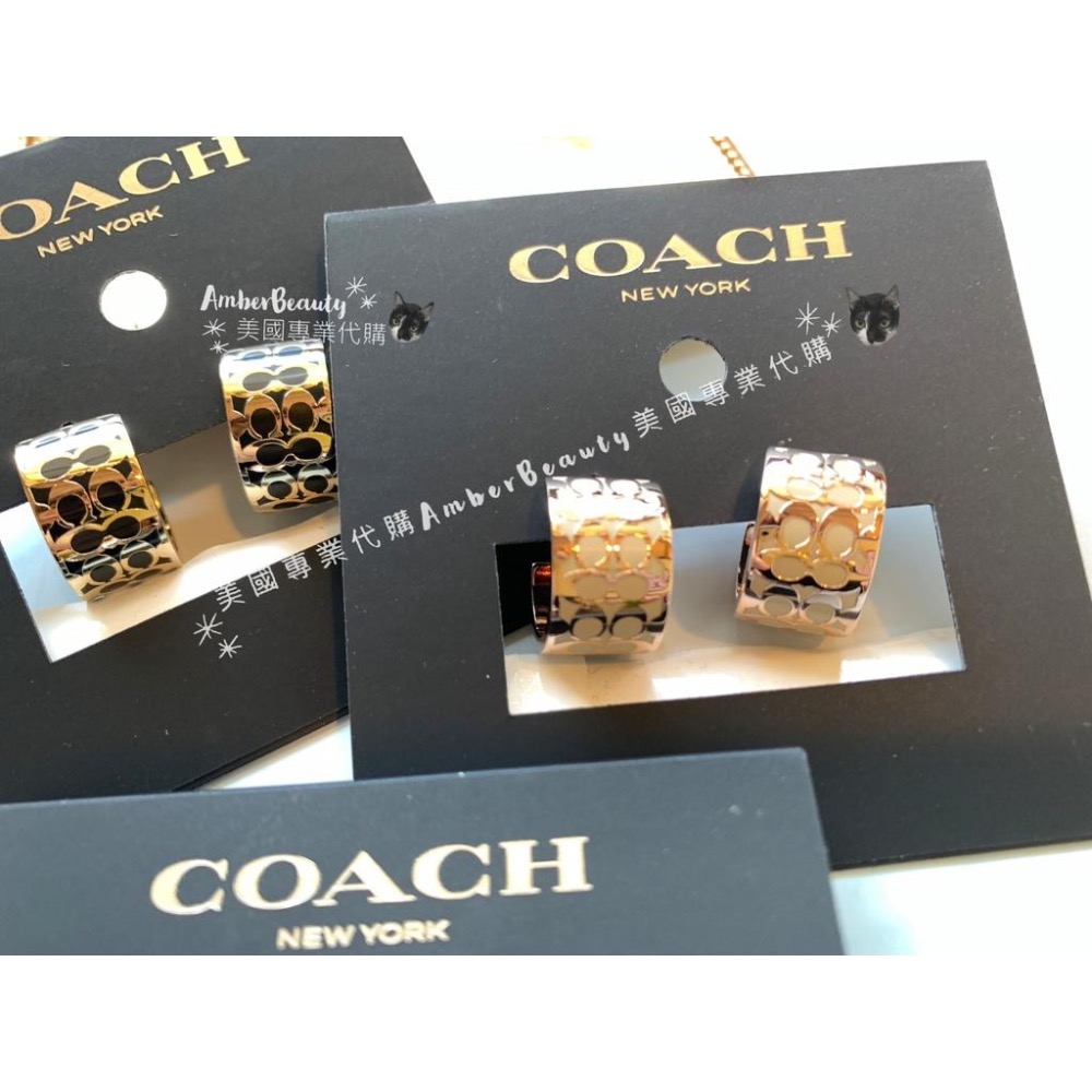 【美國正品現貨】COACH 8色 C logo耳環 穿針式 琺瑯耳環 C7770 送禮 情人節 送女友 聖誕節 母親節-細節圖3