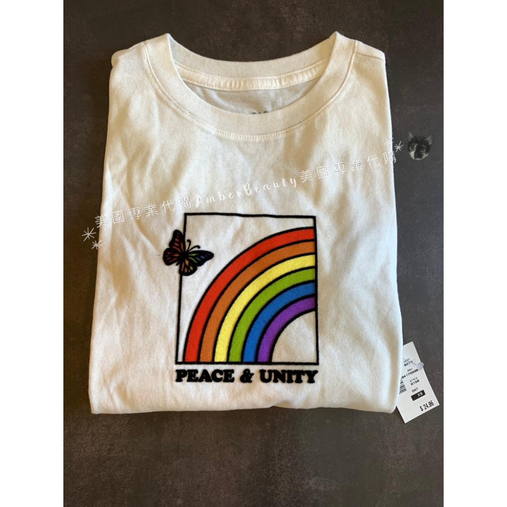 【美國直購 正品】MISHIANA  AEROPOSTALE 女生 棉質 圓領 短袖 T恤 logo 彩虹pride-細節圖3