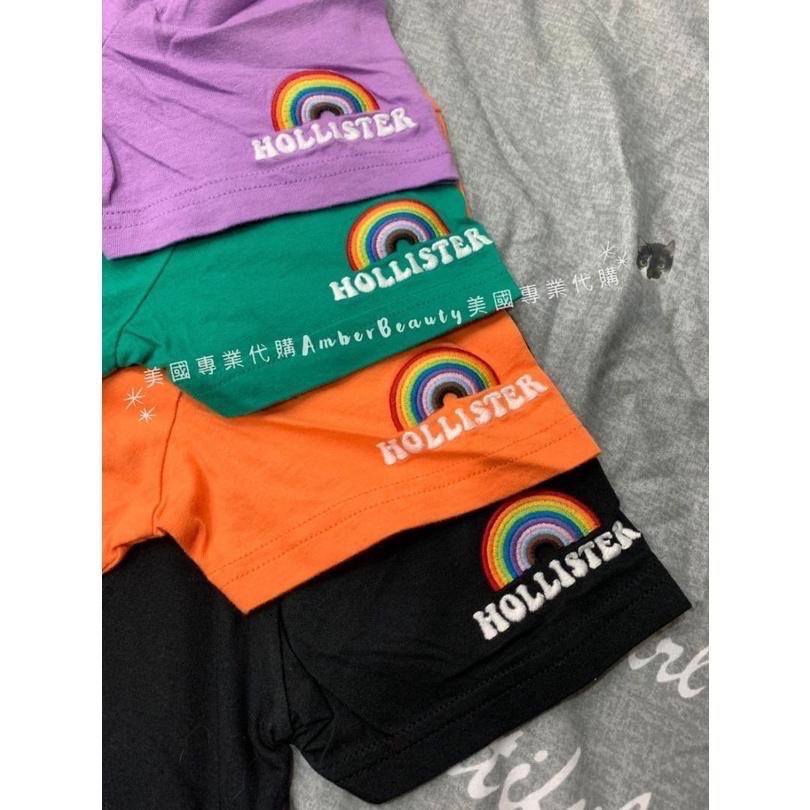 【美國直購正品 現貨】Hollister 經典 刺繡 彩虹logo圓領T 七色 單件 男女款 pride 大尺寸 父親節-細節圖4