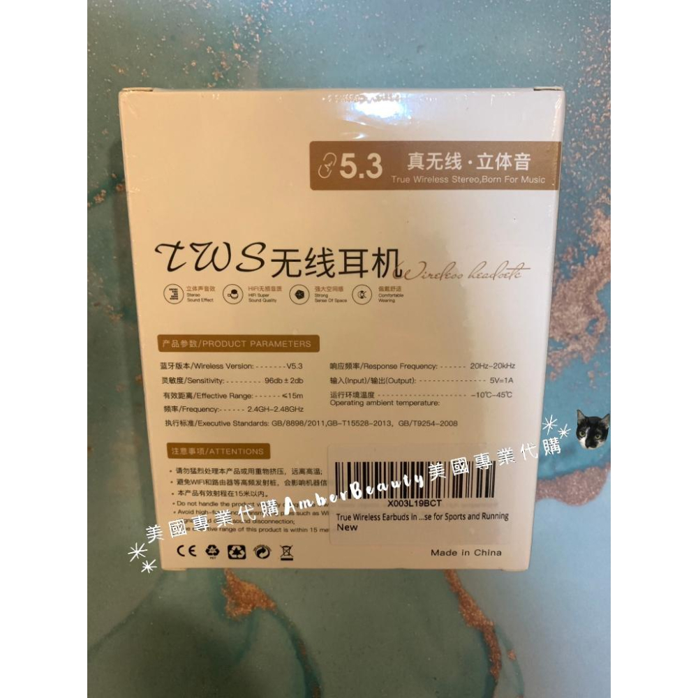 【美國直購正品 現貨在台免等】TWS 超迷你 無線 藍芽耳機 觸控 降噪耳機 運動耳機 立體聲 HIFI音效 V5.3-細節圖2