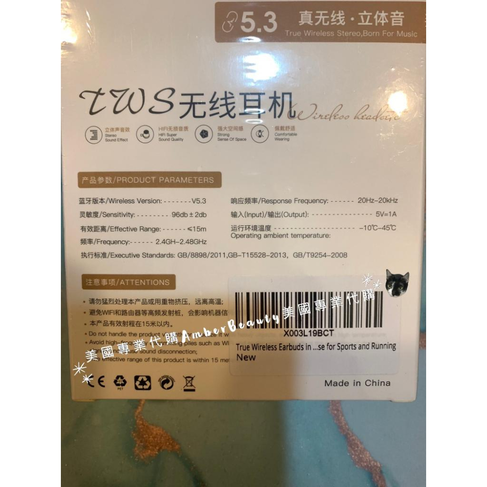 【美國直購正品 現貨在台免等】TWS 超迷你 無線 藍芽耳機 觸控 降噪耳機 運動耳機 立體聲 HIFI音效 V5.3-細節圖3