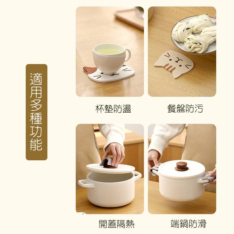 貓咪造型 矽膠杯墊 矽膠墊 茶杯墊 隔熱墊 杯墊 防滑墊 防滑杯墊 防水 療癒小物 P-細節圖5