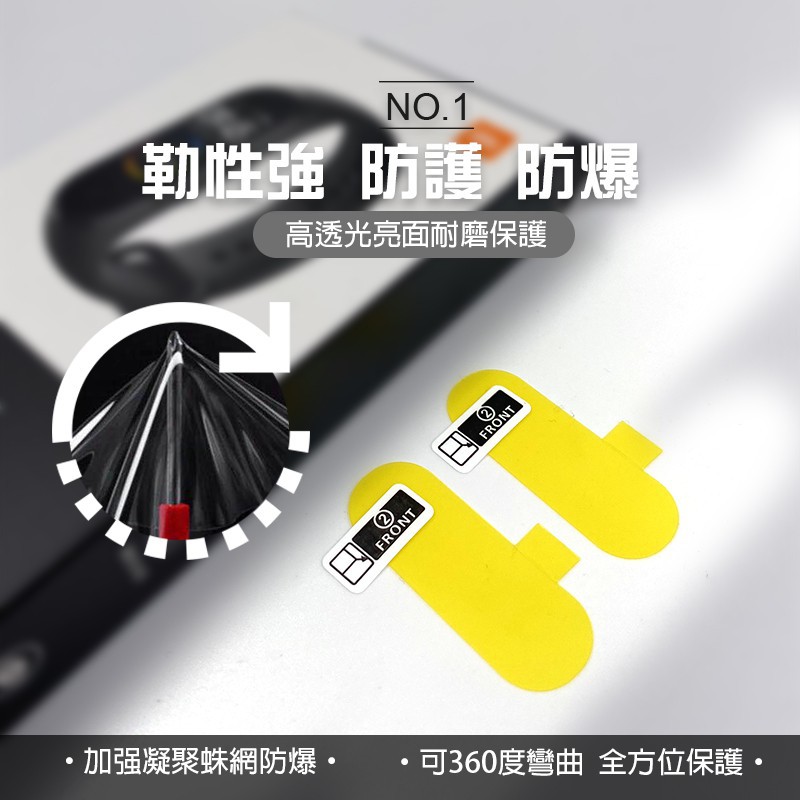 適用 小米手環5 小米手環6 小米手環4 水凝膜 TPU膜 軟膜 保護貼 螢幕保護膜 小米4 小米5 防雨膜 防水膜-細節圖5