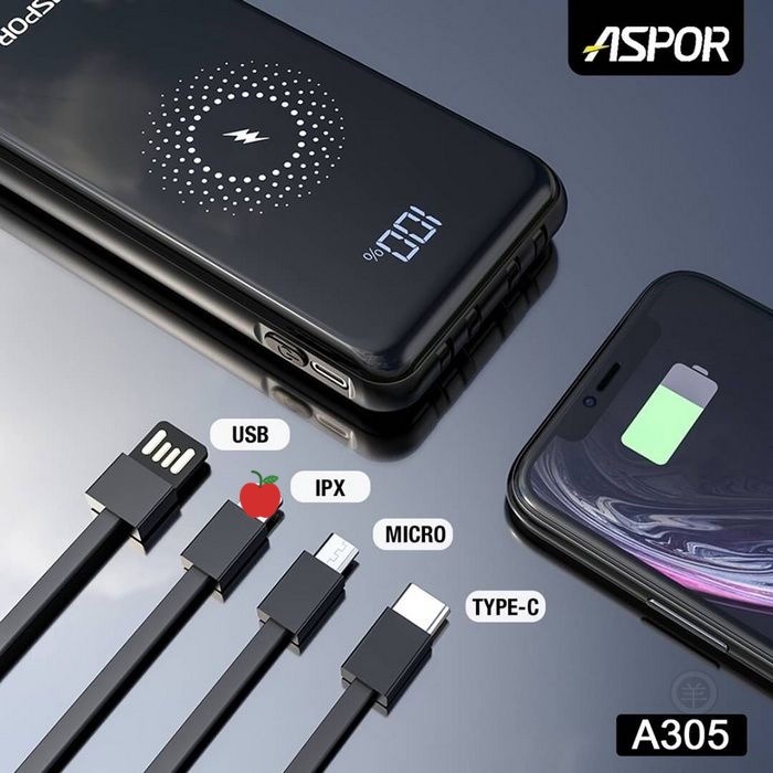 ASPOR 13000mAh A305 行動電源 數位顯示 兼具QC/PD快充 充電寶-細節圖5