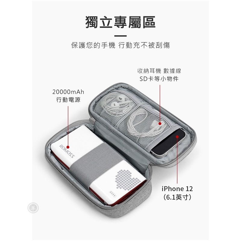 baona BN-E004 行動電源收納包(手提大款) 旅行收納包 行動硬碟收納包 電池收納包 旅行收納袋 P-細節圖3
