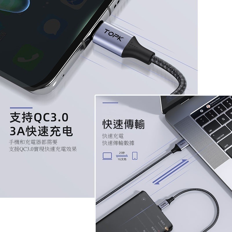 3A 充電線 編織快充線 PD 編織充電線 Type-c to usb / TC to TC 專用鋁合金 傳輸線 數據線-細節圖3