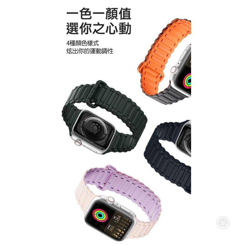 DUX DUCIS Apple Watch (42/44/45)、(38/40/41) 鎧甲磁吸錶帶 智慧手錶錶帶 p-細節圖3