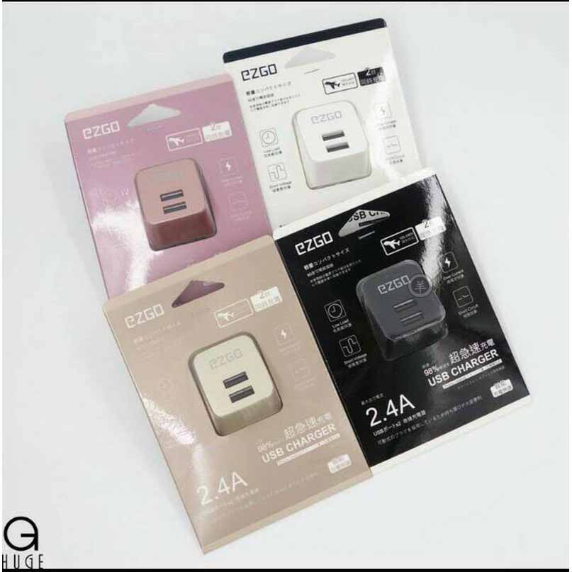 EZGO 快充頭 雙口 USB 快充充電器(2.4A) 智能充電保護 平板 手機 充電頭 可摺疊充電器 iPhone12-細節圖5