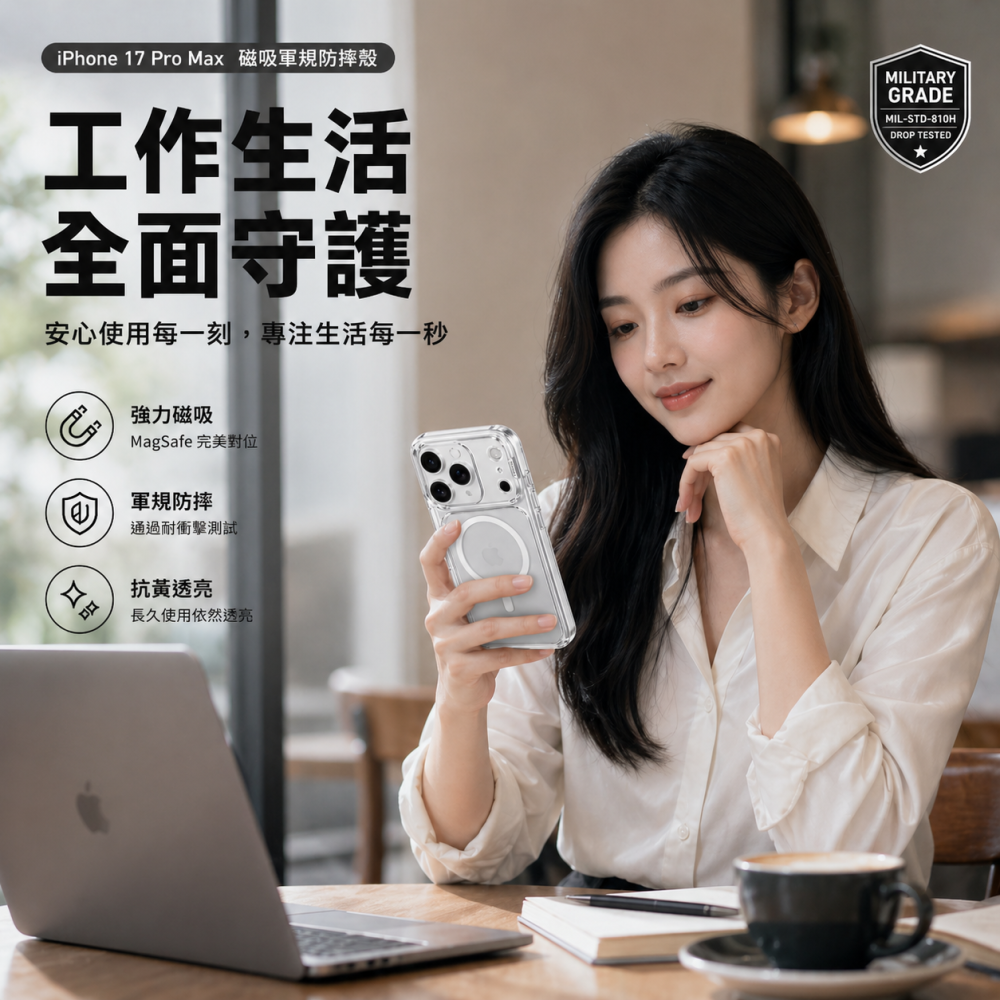 IMOS iPhone17 16 15 磁吸軍規防震保護殼 Magsafe 防摔手機殼 軍規手機殼 保護殼 德洋資訊-細節圖4