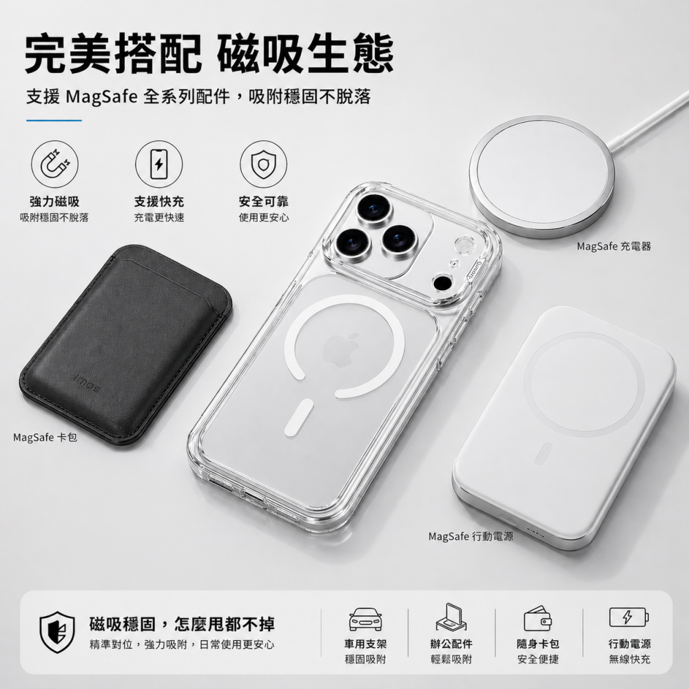 IMOS iPhone17 16 15 磁吸軍規防震保護殼 Magsafe 防摔手機殼 軍規手機殼 保護殼 德洋資訊-細節圖9