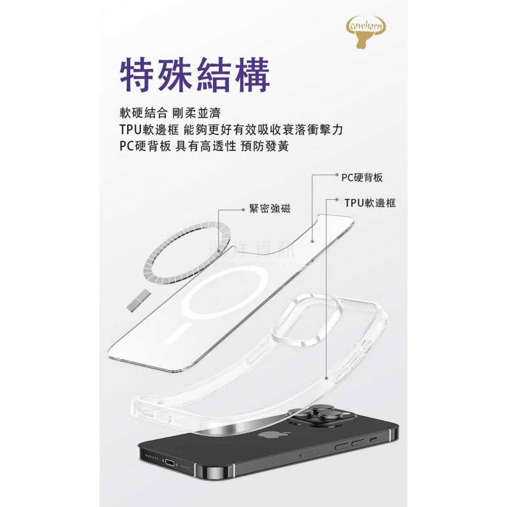 牛角 3000強磁防摔殼 Apple iPhone17 16 15 14 13 MAGSAFE 磁吸手機殼 德洋資訊-細節圖7