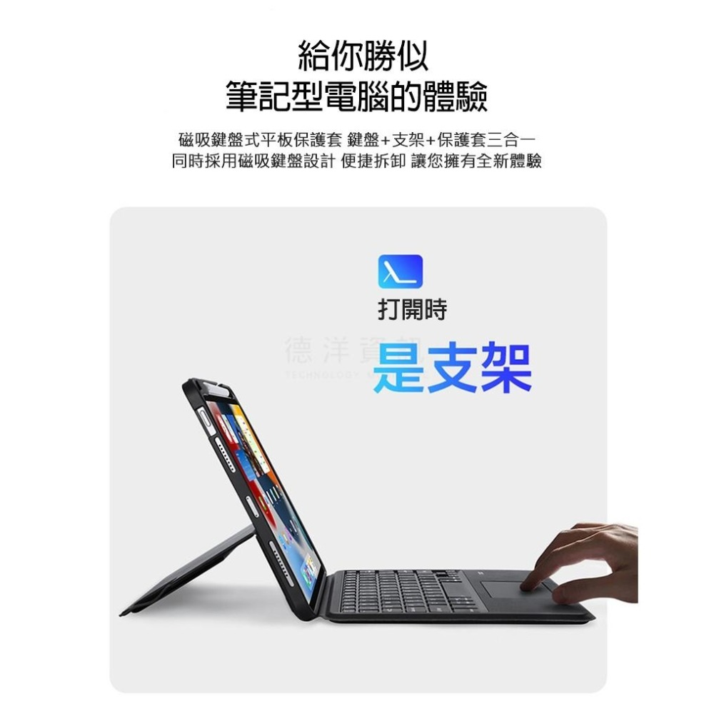 iPad Air 4/5/11(M2/M3)/Pro 2/3/4(M2) DK鍵盤保護套+實體鍵盤 德洋資訊-細節圖2