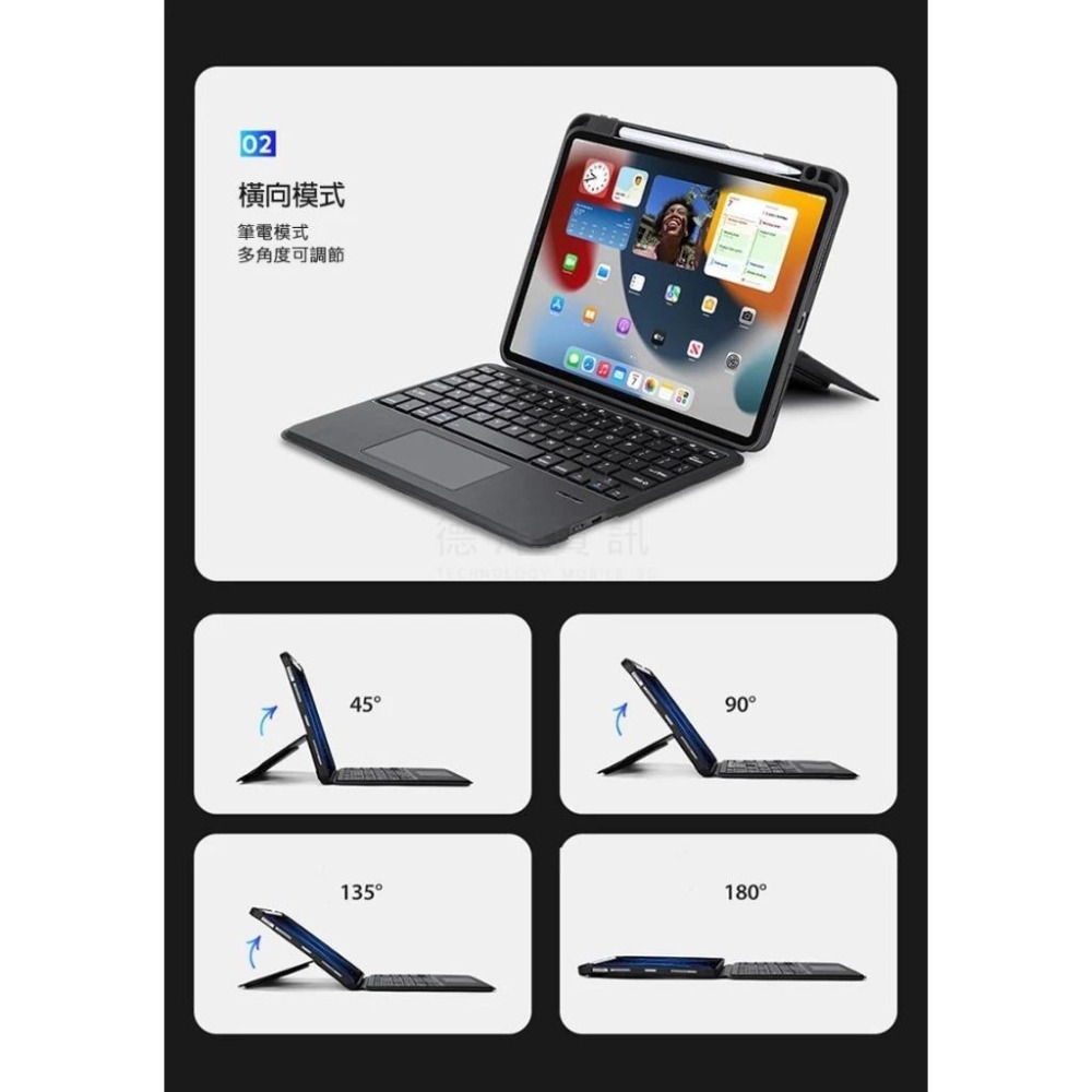 iPad Air 4/5/11(M2/M3)/Pro 2/3/4(M2) DK鍵盤保護套+實體鍵盤 德洋資訊-細節圖4
