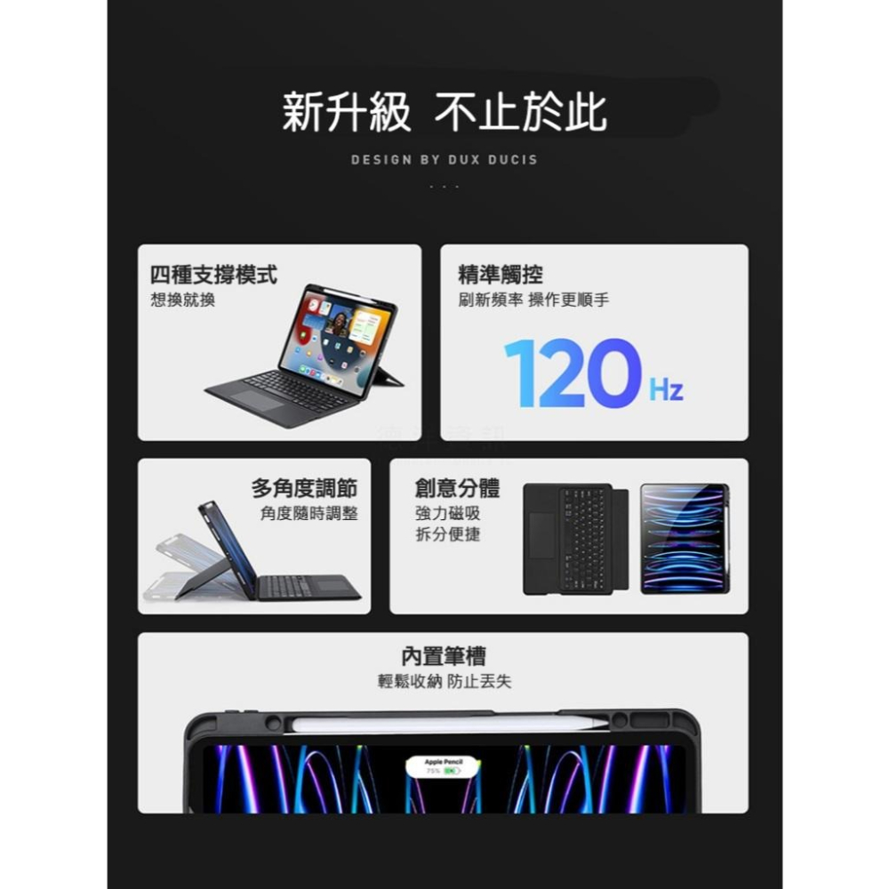 iPad Air 13 (M2/M3)/iPad Pro 12.9 (2018~2022) DK 鍵盤保護套+實體鍵盤-細節圖2