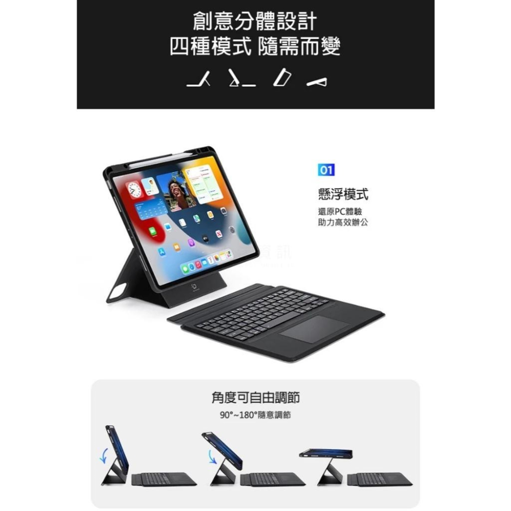 iPad Air 13 (M2/M3)/iPad Pro 12.9 (2018~2022) DK 鍵盤保護套+實體鍵盤-細節圖7