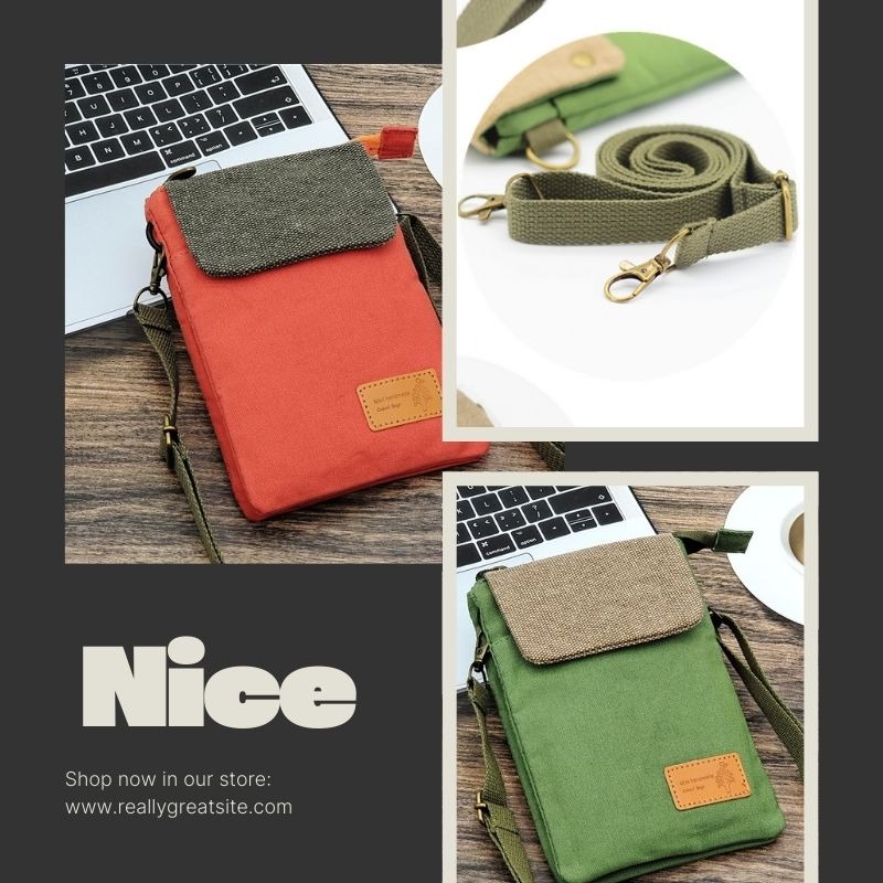 五層收納 帆布斜背手機包 | 輕巧耐用 多功能小包 出國旅遊/逛街必備 解放雙手-細節圖4