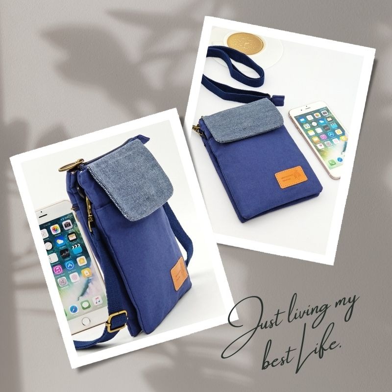 五層收納 帆布斜背手機包 | 輕巧耐用 多功能小包 出國旅遊/逛街必備 解放雙手-細節圖8