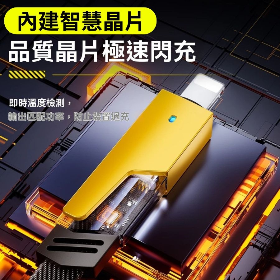 iphone充電線 四合一 編織快充線 65W+PD27W 車用 辦公室 防纏繞 數據線 手機快充線 PD快充線德洋資訊-細節圖2