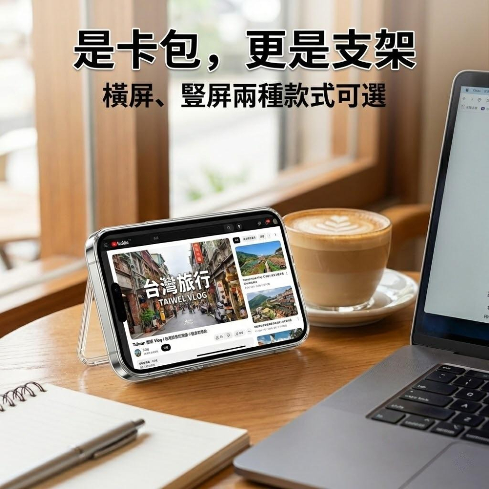 捷運 學生 iPhone MagSafe 偶像小卡 旋轉磁吸翻蓋卡包 超薄 卡包 悠遊卡套 磁吸卡套 支架卡包 悠遊卡-細節圖5